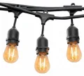 Lichterkette 10m warmweiß Retro-Design E27 für Innen & Außen mit austauschbaren LED-Filamentlampen 2000 Lumen