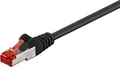 Wentronic goobay Patch-Kabel RJ-45 M bis M 50 cm SFTP PiMF CAT 6 halogenfrei geformt ohne Haken Schwarz (68687)