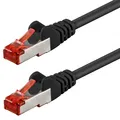 Netzwerkkabel Cat.6 schwarz 0,5m S/FTP PiMF 250MHz DSL LAN Patch-Kabel 1:1