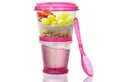 Goods+Gadgets Aufbewahrungsbecher GOODS+GADGETS Müsli To-Go Becher 2in1 mit Kühlfach & Klapp-Löffel, (Milchkühlfach & Klapp-Löffel), Joghurt 2-Go Reise-Becher