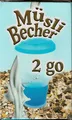 Müslibecher-2-go Müsli Reise Becher mit isoliertem Milchkühlfach & Löffel blau