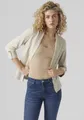 Kurzblazer "VMJESMILO 3/4 LOOSE BLAZER WVN GA NOOS", mit Leinen, Gr. XS (34), Silver Lining
