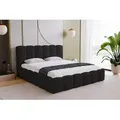 Doppelbett 200x200 cm Florent mit Bettkasten, Lattenrost - Bett Bouclé 200 x 200 cm, Schwarz (Lambi 13) - Schwarz