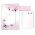 10x Einladungskarten Schmetterling Aquarell mit Umschlägen Klappkarten Einladung Party Geburtstag Kinder Kindergeburtstag Umschläge elegant Hochzeit Jubileum 20 30 40 50 60 70 80
