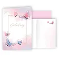 10 Einladungskarten Schmetterling Aquarell mit Umschlägen Klappkarten