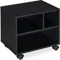 Relaxdays Rollcontainer Spanplatte Kunststoff Schwarz mit 3 Fächern 35,5 cm x 40 cm x 30 cm 5,3 kg