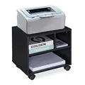 Relaxdays Rollcontainer, 3 offene Fächer, Büro & Home Office, mit Rollen, Büroschrank, HBT: 35,5 x 40 x 30 cm, schwarz, 1 Stück