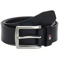 Tommy Hilfiger Herren Gürtel New Denton 3,5 cm Belt Ledergürtel, Blau (Midnight), 90 cm
