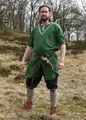 Battle Merchant Kostüm Mittelalter-Tunika Ailrik mit Bordüre, kurzarm, grün, Gr. S