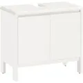 Waschbeckenunterschrank OTTO PRODUCTS "Jorrick", weiß, B:60cm H:74cm T:34,2cm, Massivholz, Schränke, Breite 60 cm, Kiefer mit Bio Öl/Wachs behandelt, Siphonausschnitt