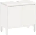 Waschbeckenunterschrank "Jorrick", Breite 60 cm, Kiefer mit Bio Öl/Wachs behandelt, Siphonausschnitt, weiß B/H/T: 60 cm x 74 cm x 34,2 cm