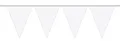 Folat 8714572226219 Wimpelkette, Wimpelgirlande, 10 Meter, mit 15 weißen Wimpeln, Partydekoration
