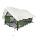 vidaXL Campingzelt 5 Personen, Wurfzelt mit Steckverbindungssystem, Familienzelt mit Netzwände E-Anschluss, Gruppenzelt, Grün 185T Polyester