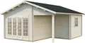 Palmako Gartenhaus Irene 21,9+5,2 m² - 44 mm naturbelassen