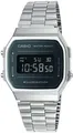 Uhr CASIO A168WEM-1E Edelstahl Schwarz Unisex Digital VINTAGE
