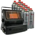 Eurocatch Gaskachel - Inkl. 12 Gasflaschen - Terrassenheizung - Tragbar