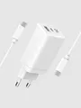 freenet Schnellladegerät GaN USB-C USB-A PD Netzteil 65 W inkl. USB-C Kabel weiß
