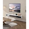 VEVOR TV Schrank hängend Wandhalterung, Fernsehschrank mit Kabelloch, schwebendes TV-Regal mit Stauraum für DVD-Player Kabelbox Spielekonsole, Hängeschrank 52 kg belastbar Weiß 140 cm Länge