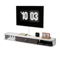 VEVOR TV Schrank hängend Wandhalterung, Fernsehschrank mit Kabelloch, schwebendes TV-Regal mit Stauraum für DVD-Player Kabelbox Spielekonsole, Hängeschrank 52 kg belastbar Weiß 140 cm Länge