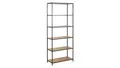 Bücherregal Seaford Wildeiche Look Industrial Regal 5 Fächer Metall schwarz
