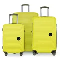 Hauptstadtkoffer Mitte - 3er Kofferset - Handgepäckskoffer 55 cm, mittelgroßer Koffer 68 cm + großer Reisekoffer 77 cm, Hartschale ABS, TSA, Lemon