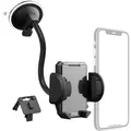 Hama Handyhalterung Multi 2in1 201521, mit Schwanenhals, schwarz, universal, mit Saugnapf