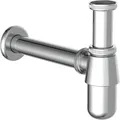 Kirchhoff Siphon Flaschensiphon für Waschbecken, 1 1/4 Zoll, Edelstahl, verchromt