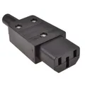 IEC C13 Weiblich Kabeladapter Inline Umverdrahtbare Steckdose 10A 0,75mm Schwarz