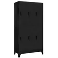 vidaXL Schließfachschrank Schwarz 90x45x180 cm Stahl
