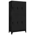vidaXL Schließfachschrank Metallschrank Lagerschrank Aktenschrank Fächerschrank Spindschrank Spind Umkleideschrank Spint Schwarz 90x45x180 cm Stahl