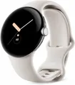 Google Pixel Watch LTE mit Sportarmband polished-silver/chalk