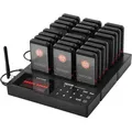 VEVOR Restaurant-Pager-System, Kabelloses Warteschlangensignal mit 400 m Reichweite, Piepser zur Rufannahme von Gästen mit Vibration und Blinken, 24 Pager für Imbisswagen, Kirche