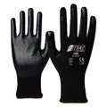 Nitras Nylonhandschuhe, schwarz, Nitril-Beschichtung, schwarz (Farbcode: 1000), teilbeschichtet auf (10, 11, 6, 7, 8, 9) (3500-6)