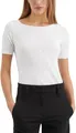 Marc O'Polo Damen T-Shirt aus Bio-Baumwolle mit U-Boot-Ausschnitt, Weiß (White), XL