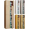 VCM XXL Büroschrank mit 5 Fächern und einem Aufsatz moderner Aktenschrank mit Drehtüren Maße ca. H. 223 x B. 70 x T. 39 cm - Lona 5-Fach