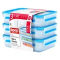 EMSA 515645 CLIP & CLOSE 3er Set - 5156 - Box - Rechteckig - 1,2 l - Transparent - Polypropylen (PP) - Thermoplastisches Elastomer (TPE)