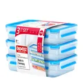 emsa Frischhaltedose CLIP & CLOSE, 3er Set, 1,20 Liter, blau