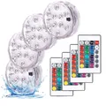 Unterwasser LED Lichter 4er Set mit Fernbedienung, mehrfarbig für Pool, Teich