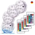 daphomeu Unterwasser LED Licht 4 Stück Fernbedienung Poolbeleuchtung