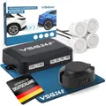 VSG24 Einparkhilfe Set hinten mit 4 Sensoren in Weiß – robuste PDC Parkhilfe für Auto, SUV & Transporter – akustischer Rückfahrwarner, 30–150 cm Reichweite – 12V Nachrüstsystem