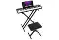 COSTWAY Home-Keyboard, 61 Tastatur, mit Keyboardständer & Hocker, Bluetooth-MIDI