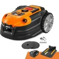 LawnMaster mähroboter ohne begrenzungskabel für bis zu 500m2 2ah Batterie Optische Navigation, Hindernisvermeidung, Automatische Ladestatio