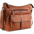 Benthill Damen Handtasche Leder - Umhängetasche aus weichem hochwertigem Echtleder - Vintage Fashion Bag Beutel - Shopper - Schultertasche - Braun