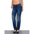 ESRA Straight-Jeans High Waist Straight Fit Jeans Damen Gerader Schnitt bis Übergröße G1 Damen Jeanshose Straight Leg Stretch Jeans High Waist bis Plus Size blau 36