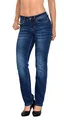 ESRA Jeans Dunkelblau Damen Jeans Straight Fit Jeans Damen Gerades Bein - Damen Jeans High Waist Jeans Damen Stretch Jeanshose Frauen G6