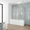 Schulte Badewannenaufsatz 3tlg. mit Seitenwand Alu-Natur 140 x 128,8 x 75 cm
