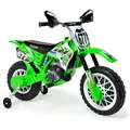 INJUSA Avigo Scrambler Elektromotorrad Cross CR für Kinder ab 36 Monaten - 6V Elektro-Motorrad mit Gashebel am Lenker & Stützrädern - 5 km/h
