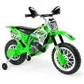 Elektro Cross Motorrad für Kinder 3 bis 6 Jahre mit 6V Batterie Gasgriff Automatische Bremse Stützräder Gummierte Reifen Geschwindigkeit 6 kmh