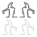 4 Stück Auto Aufkleber Lustige, Car Sticker Funny, Wütender Mann Kratzer Erin...