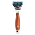MÜHLE Vivo 5-Klingen-Rasierer kompatibel mit Gillette-Klingen - Griff aus edlem Pflaumenholz und Metallakzenten